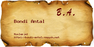 Bondi Antal névjegykártya