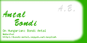 antal bondi business card